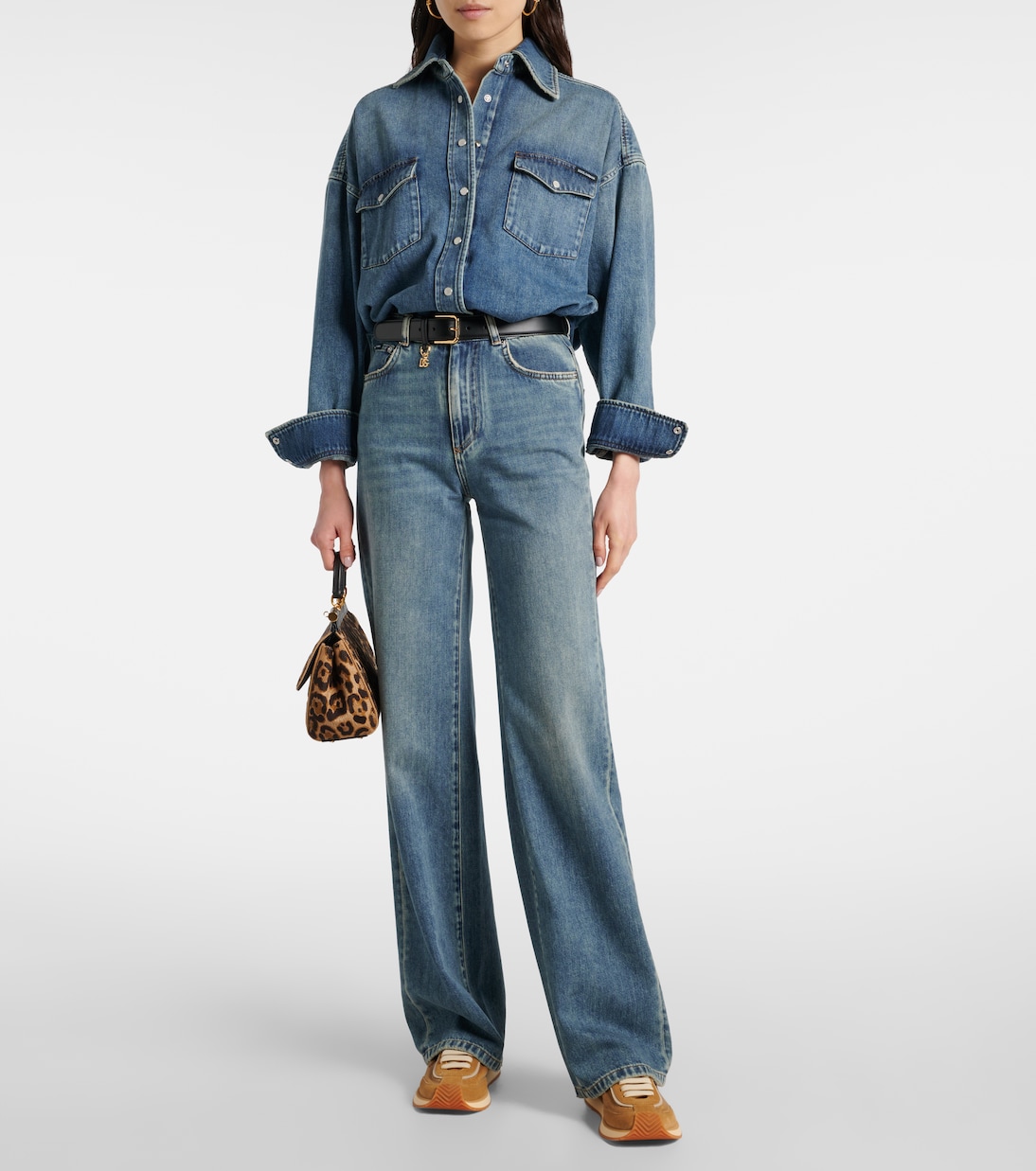 DG leather-trimmed sneakers | Dolce&Gabbana