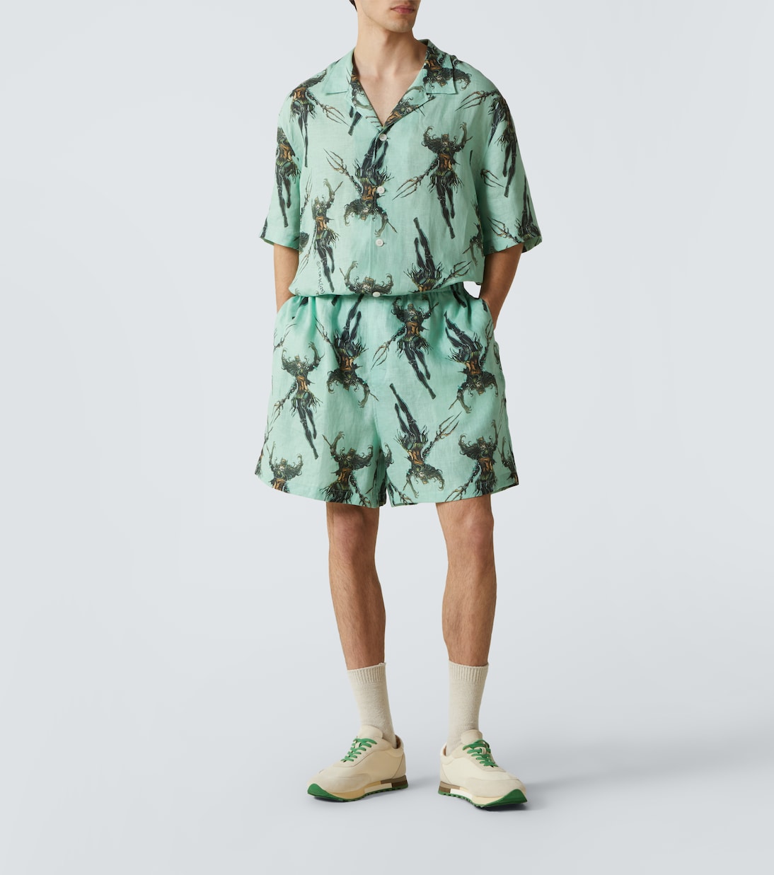 Printed linen bowling shirt | Acne Studios