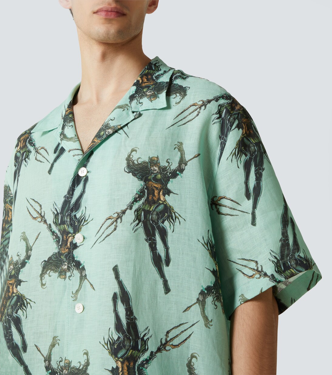 Printed linen bowling shirt | Acne Studios