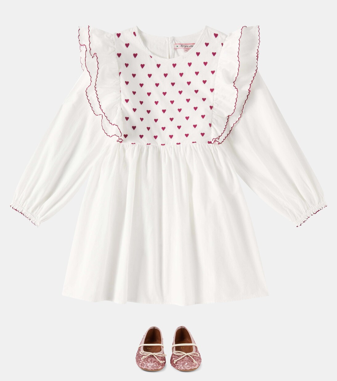 Robe Cœur brodée en coton | Konges Sløjd