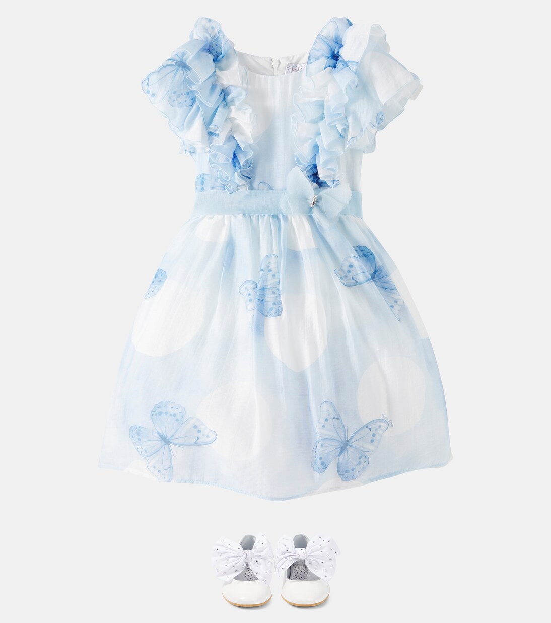 Printed polka-dot organza dress | Monnalisa