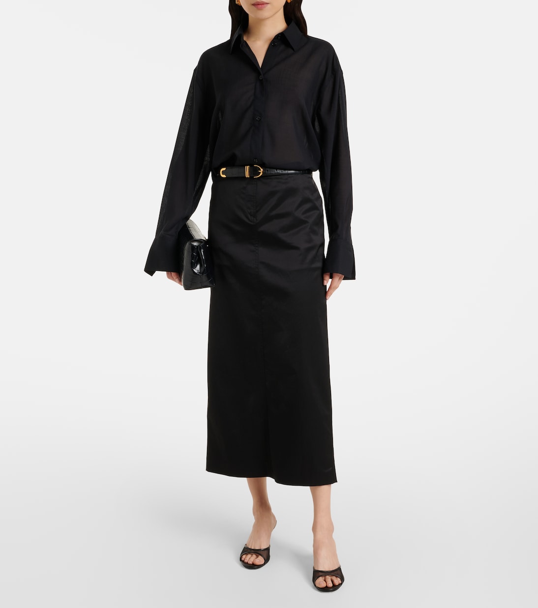 Brigitte 55 leather-trimmed mesh mules | Staud