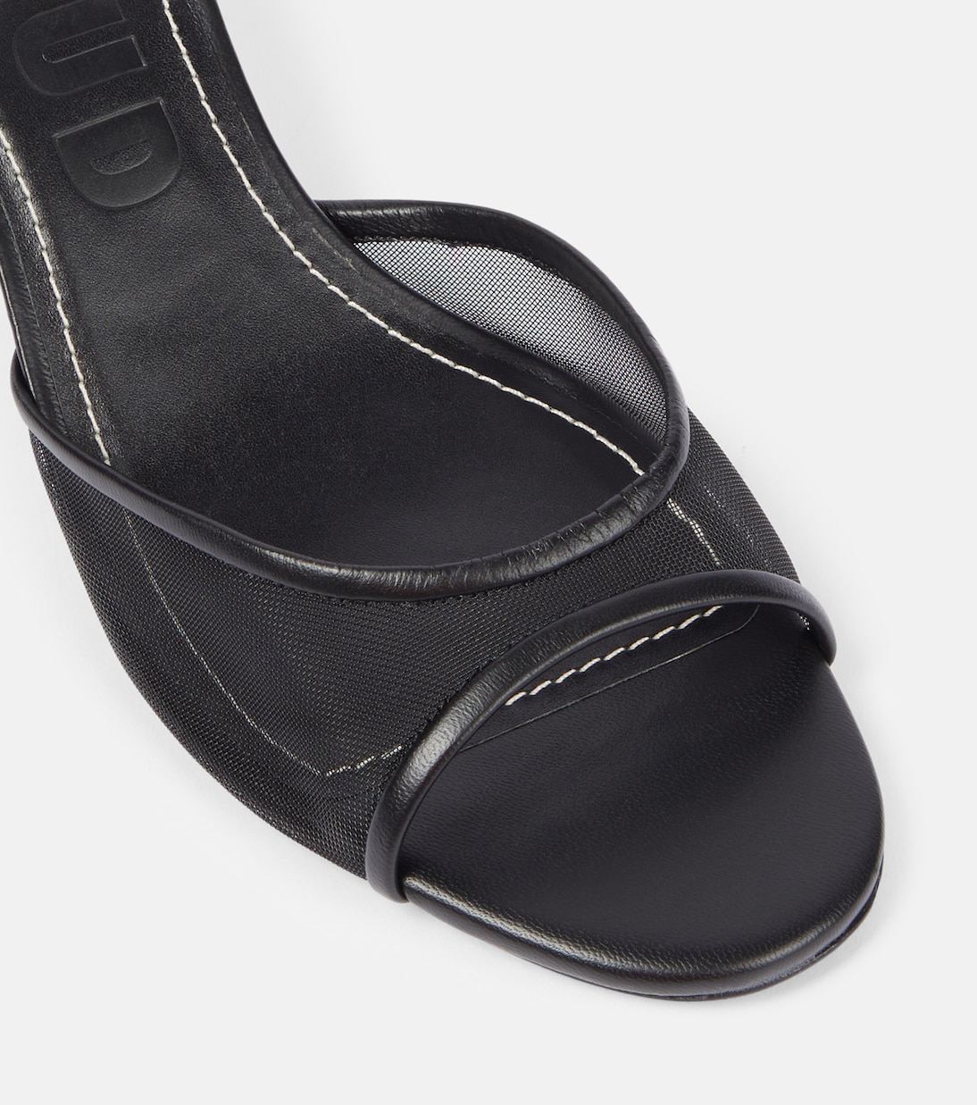 Brigitte 55 leather-trimmed mesh mules | Staud