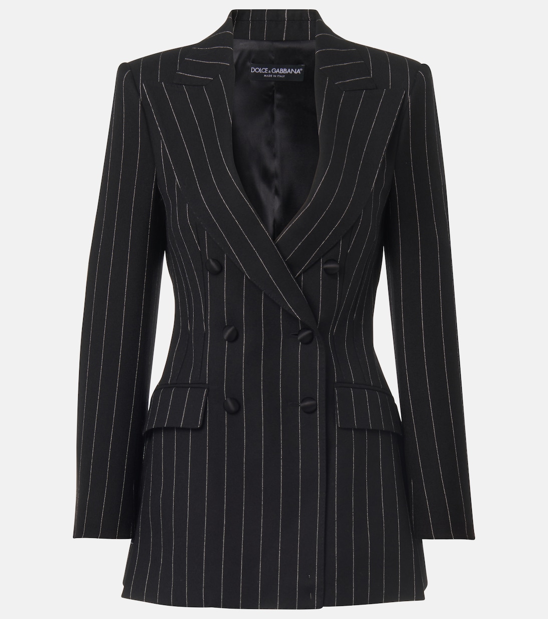 Blazer cruzado de lana con raya diplomática | Dolce&Gabbana