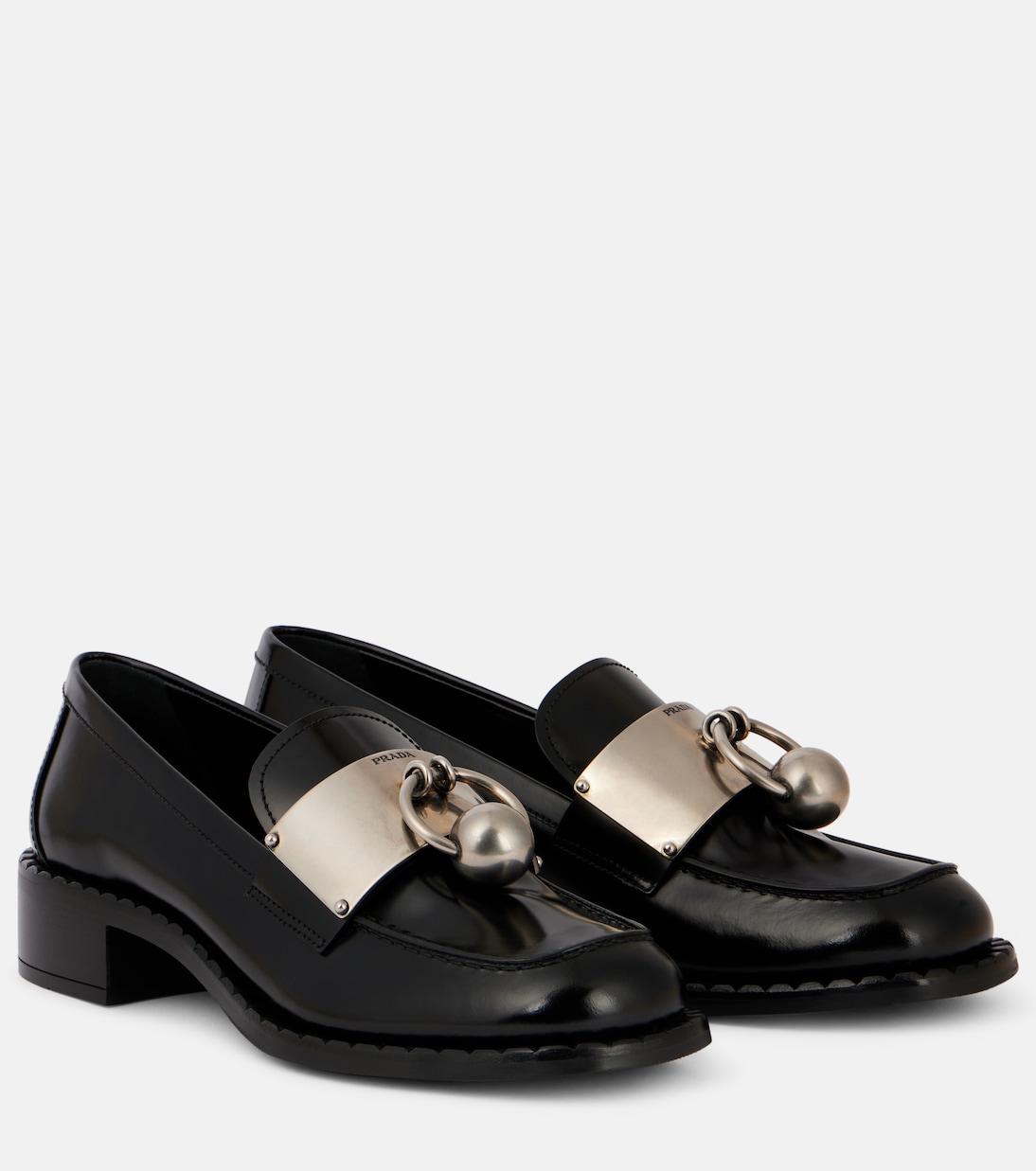 Embellished leather loafers | Prada