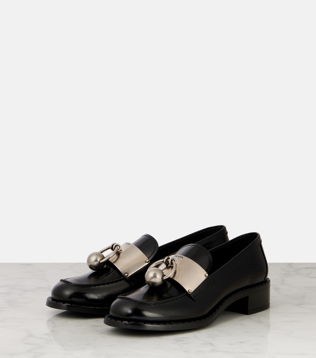Embellished leather loafers | Prada