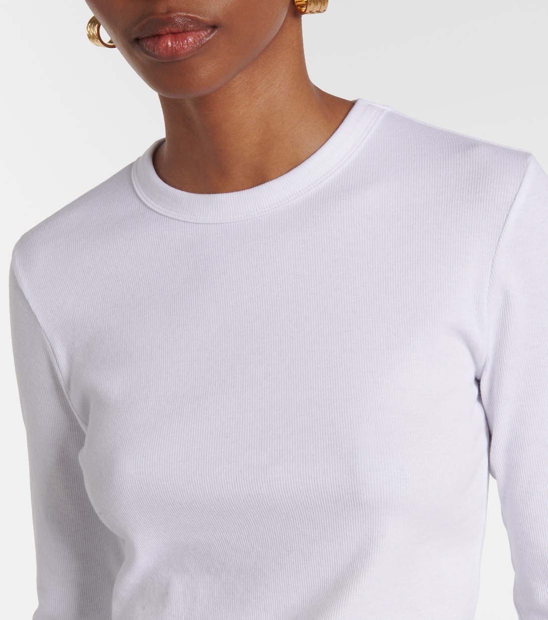 Top acanalado de jersey en mezcla de algodón | Toteme