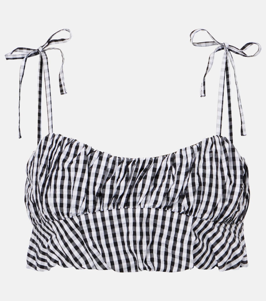 Gingham cotton poplin top | Faithfull
