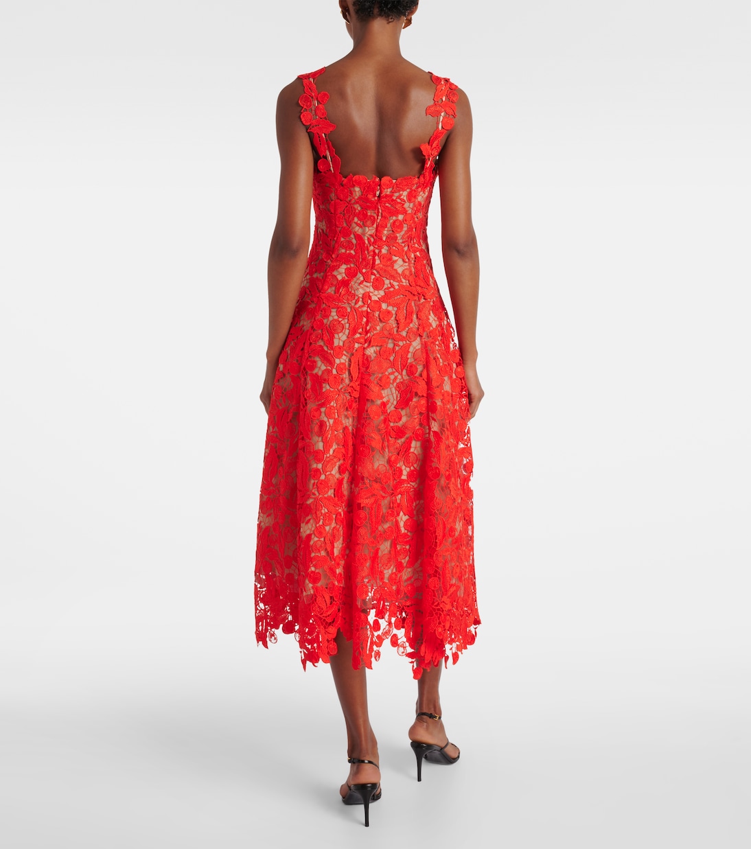 Abito midi in pizzo guipure | Oscar de la Renta