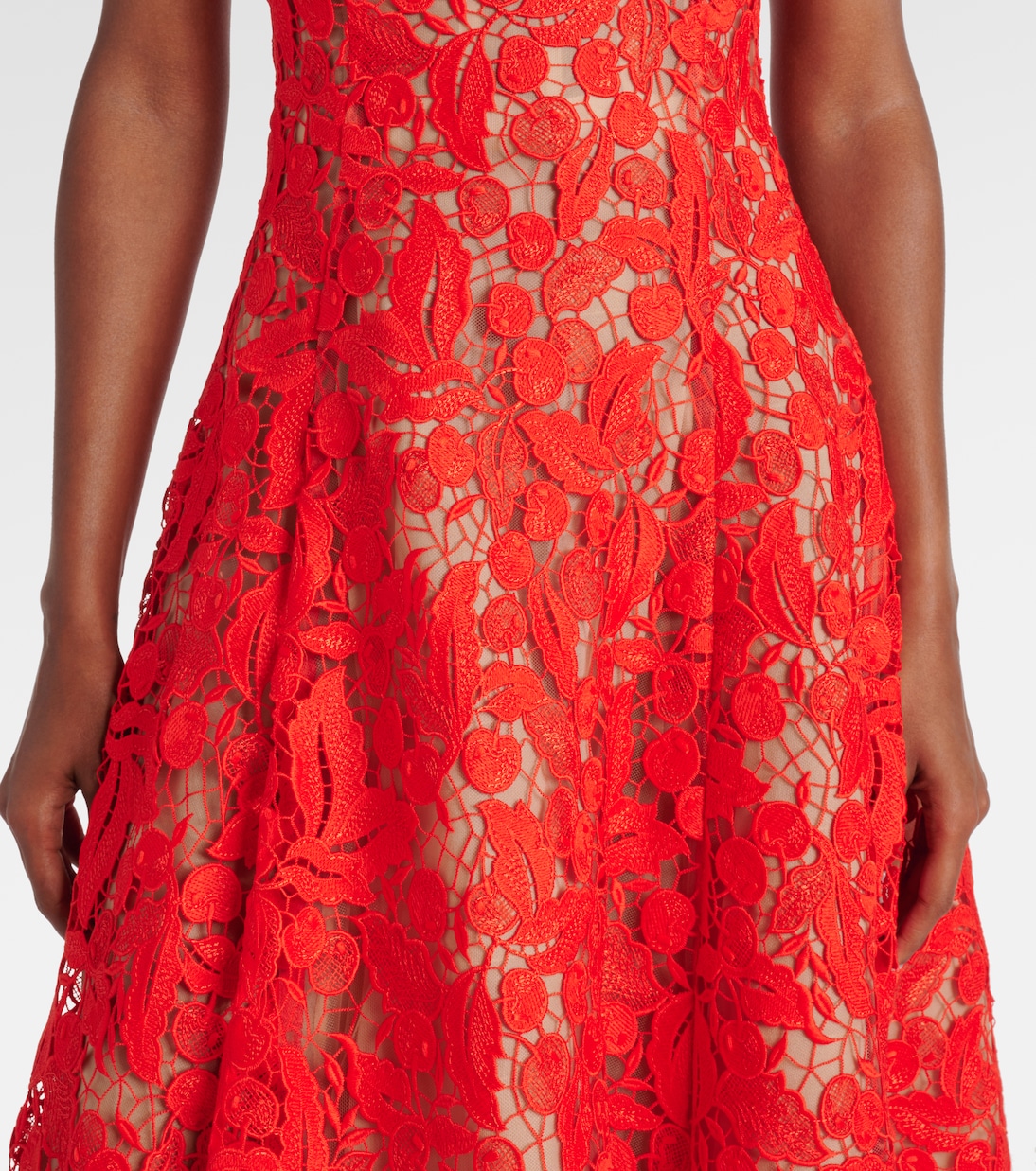 Abito midi in pizzo guipure | Oscar de la Renta