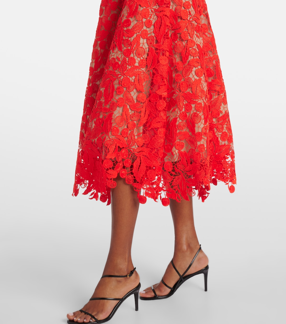 Abito midi in pizzo guipure | Oscar de la Renta
