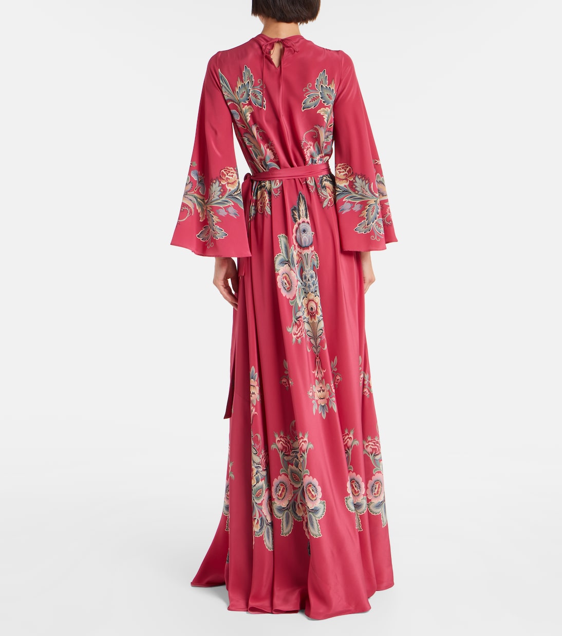 Abito lungo in seta con stampa e cintura | Etro