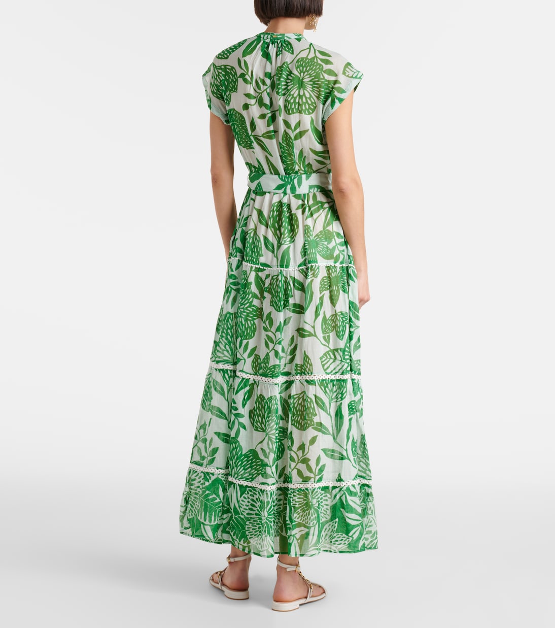 Robe longue Kora imprimée en coton | Poupette St Barth