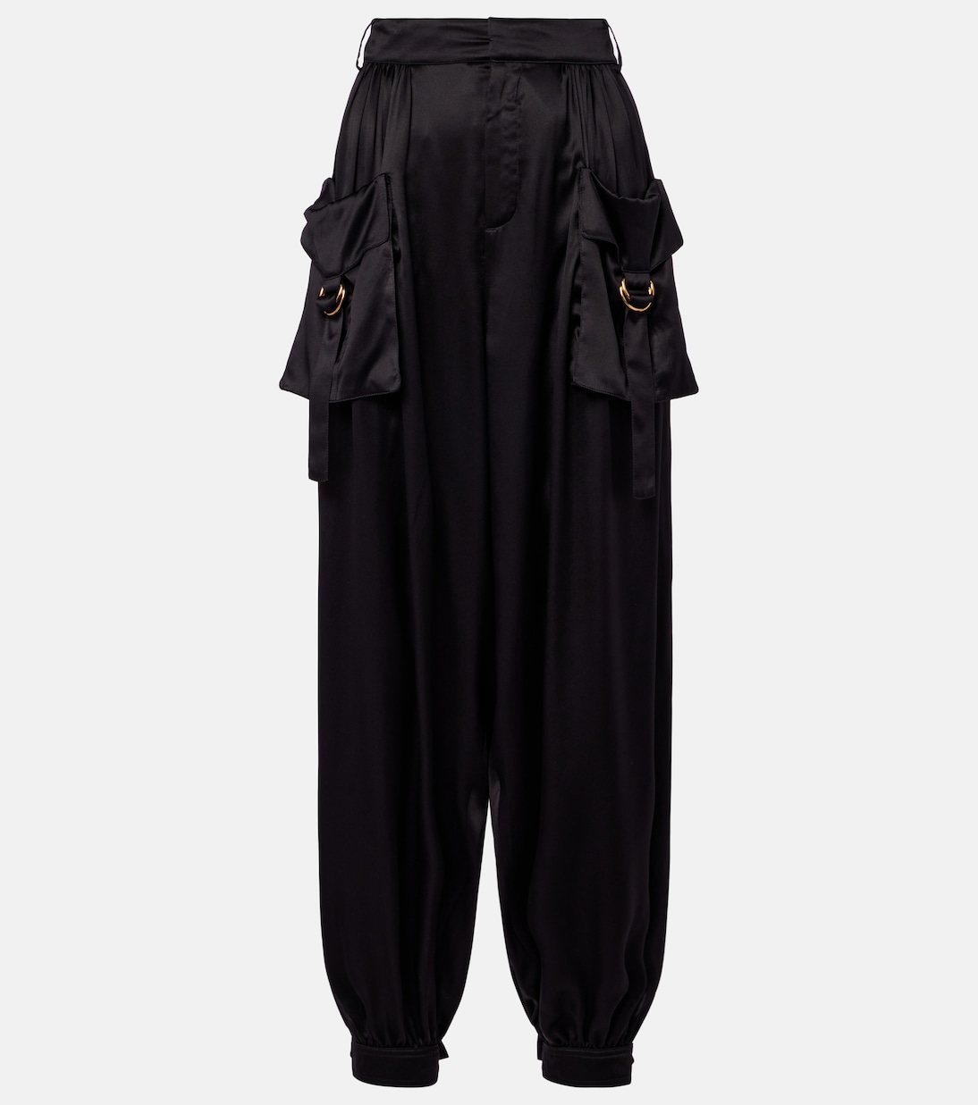 High-rise silk satin cargo pants | Chloé