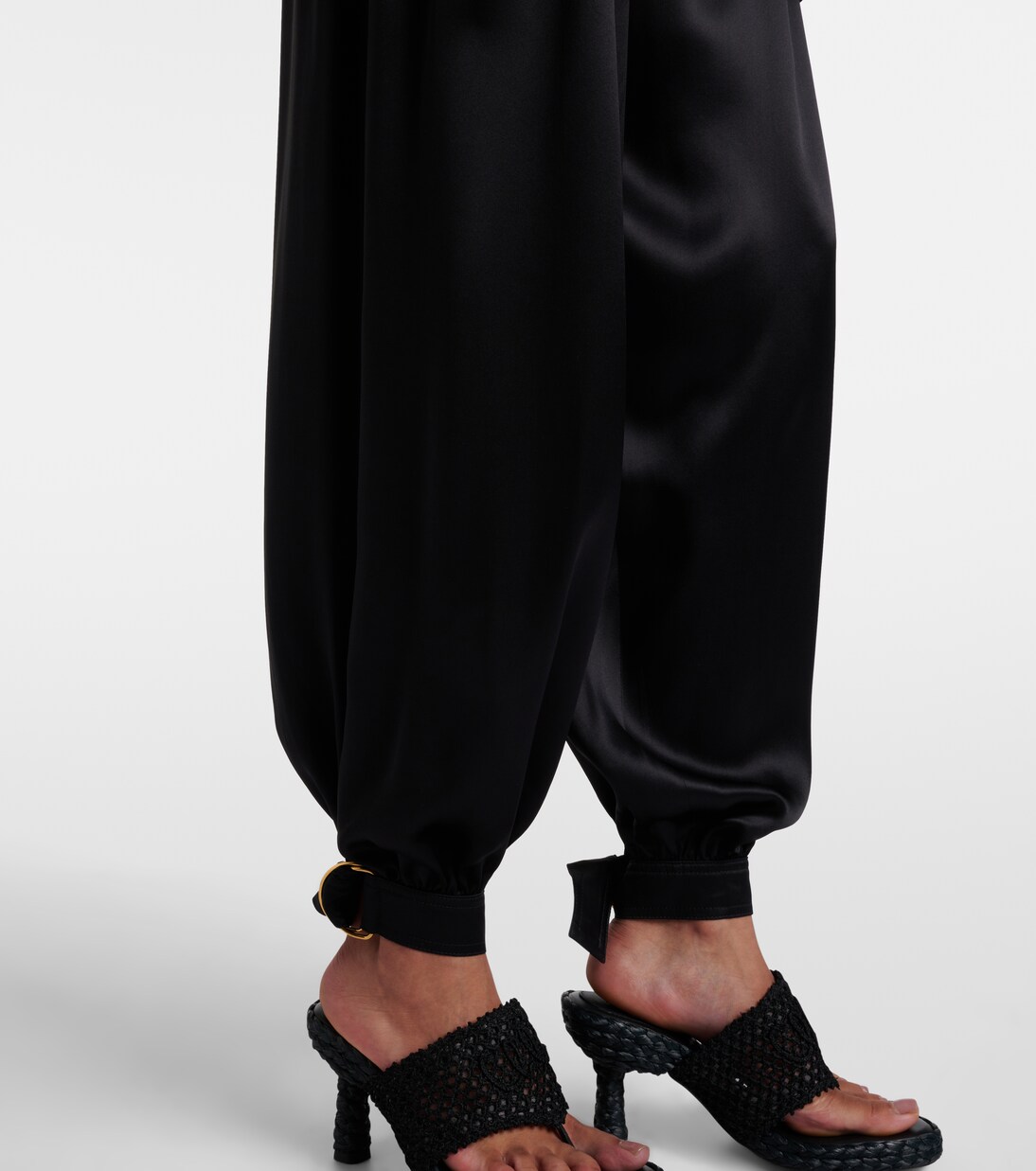 High-rise silk satin cargo pants | Chloé