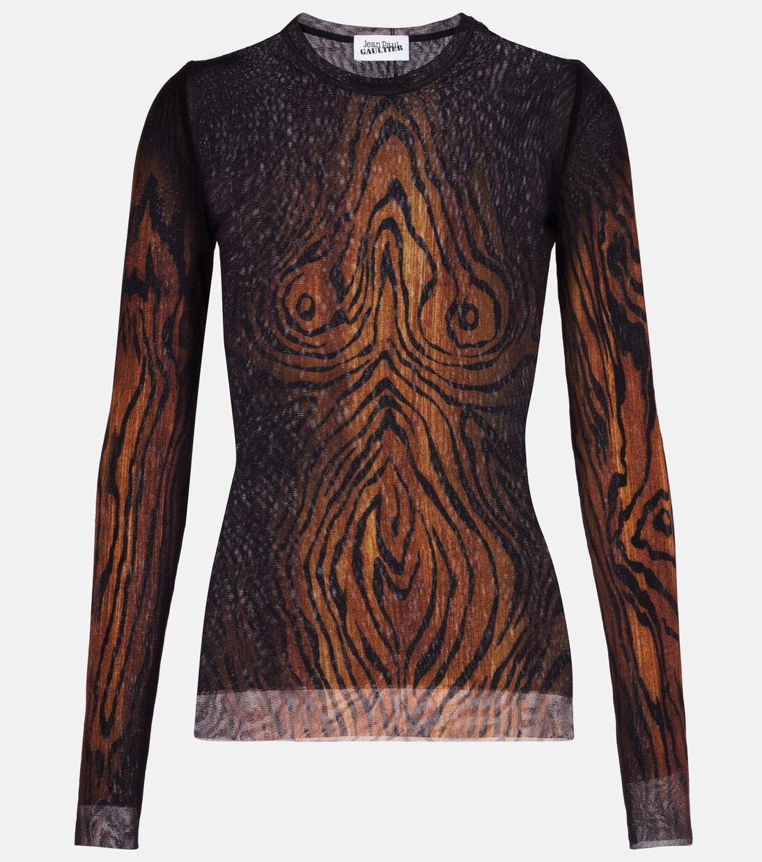 Wood trompe l'œil tulle top | Jean Paul Gaultier