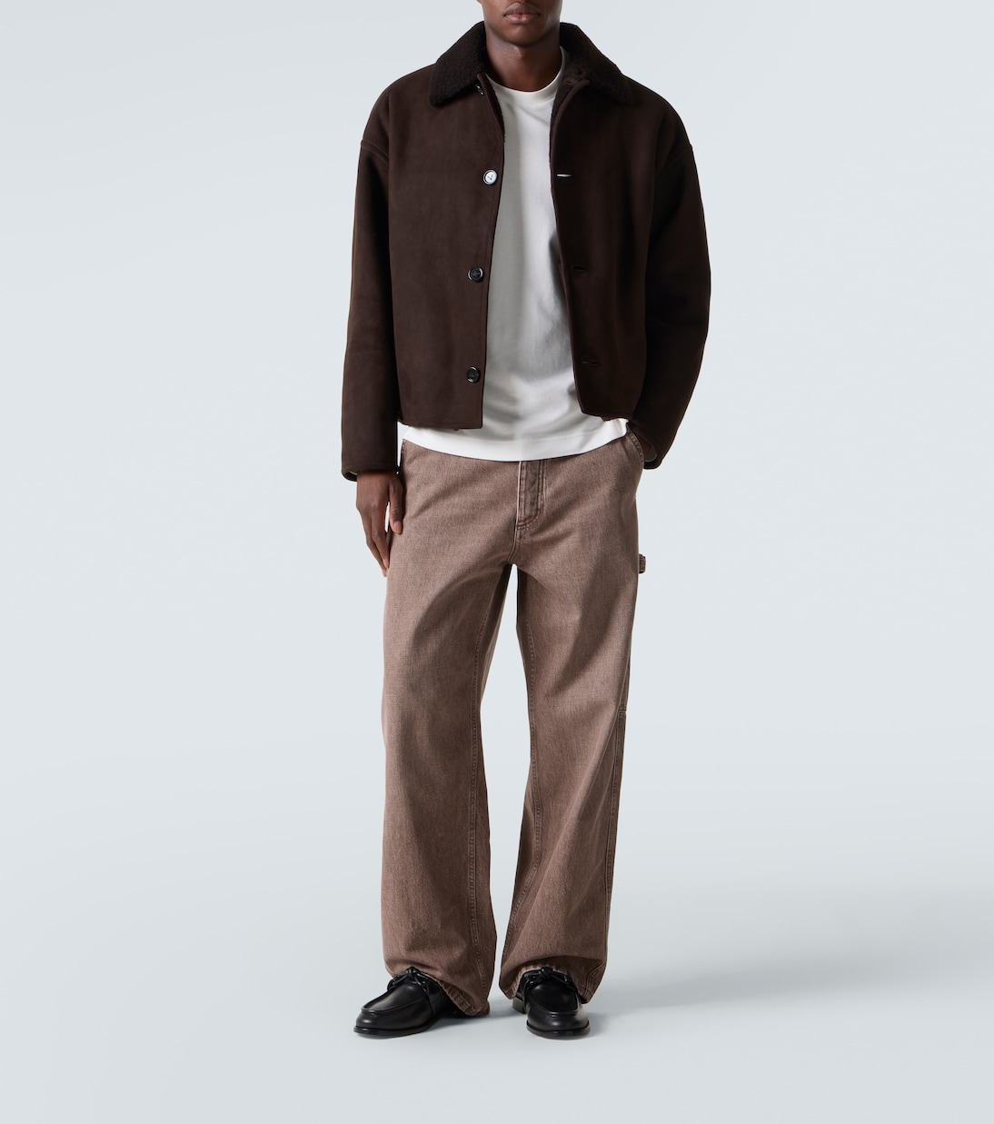 Jacke aus Leder mit Shearling | Bottega Veneta