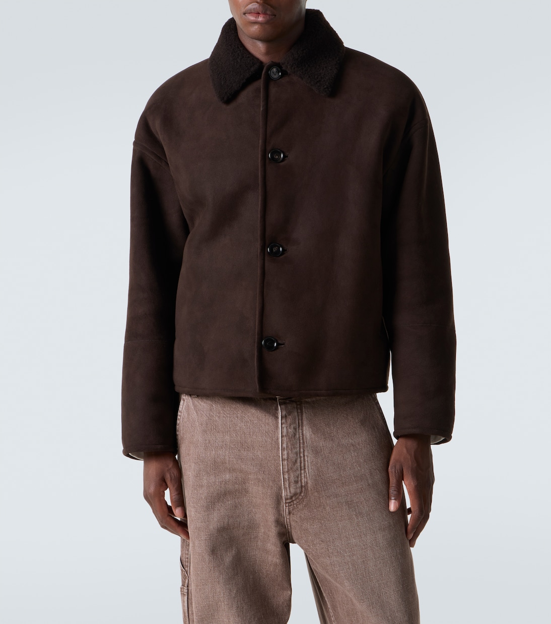 Jacke aus Leder mit Shearling | Bottega Veneta