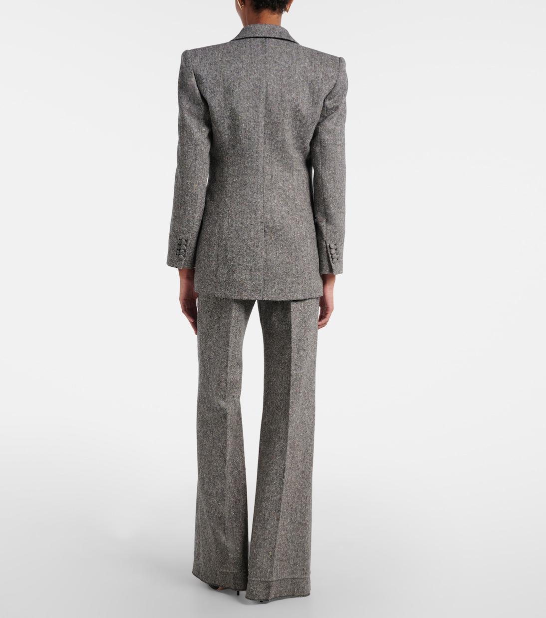 Pantalon ample à taille haute en laine mélangée | Valentino