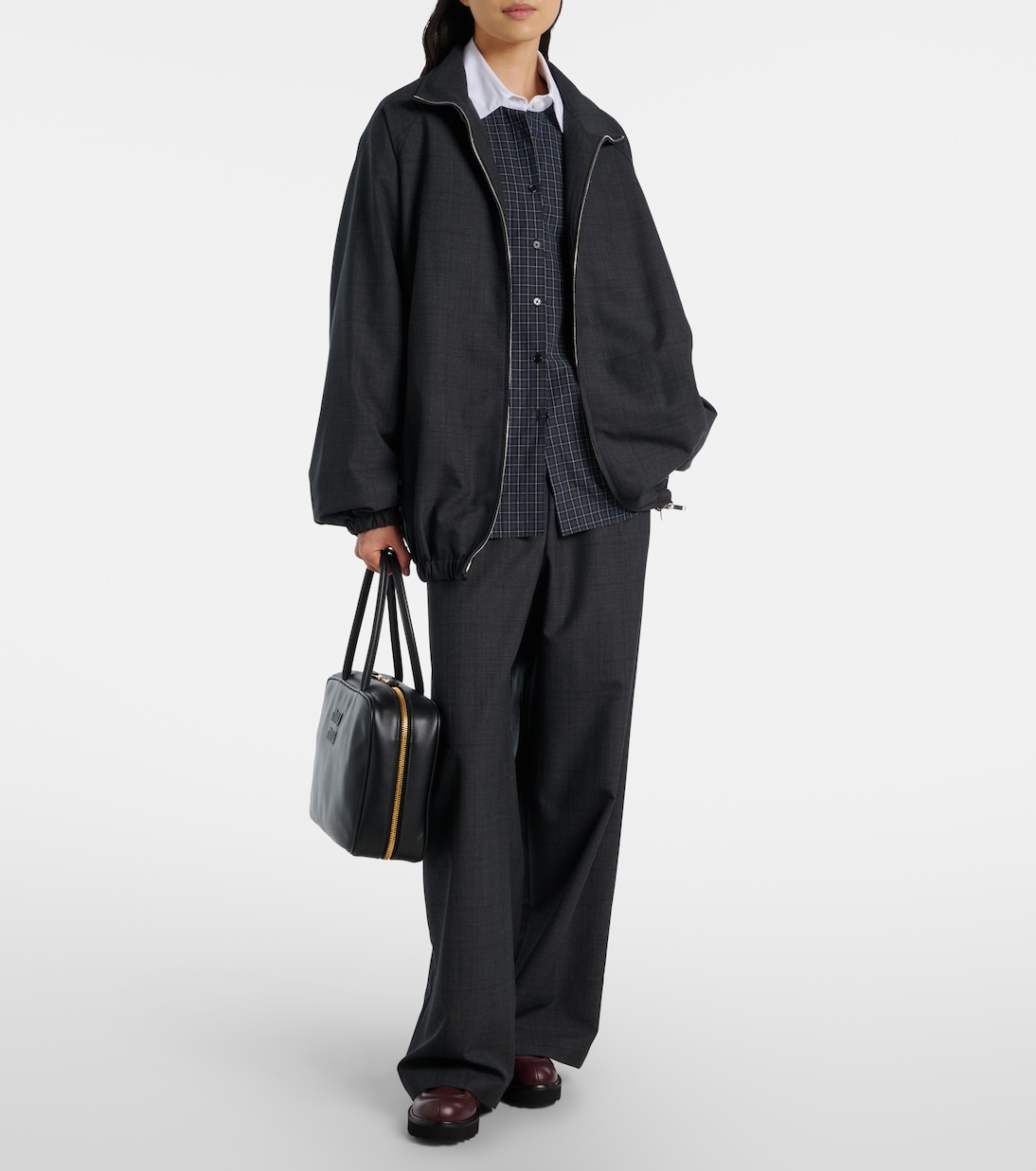 Baxter plaid wide-leg pants | The Frankie Shop