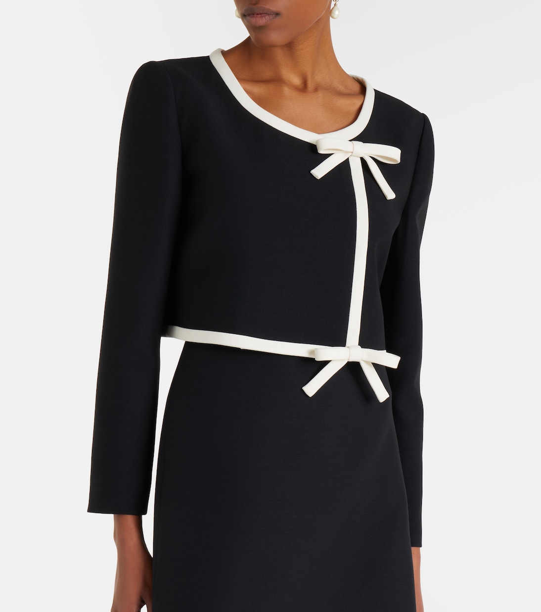 Crepe Couture bow-detail cropped jacket | Valentino