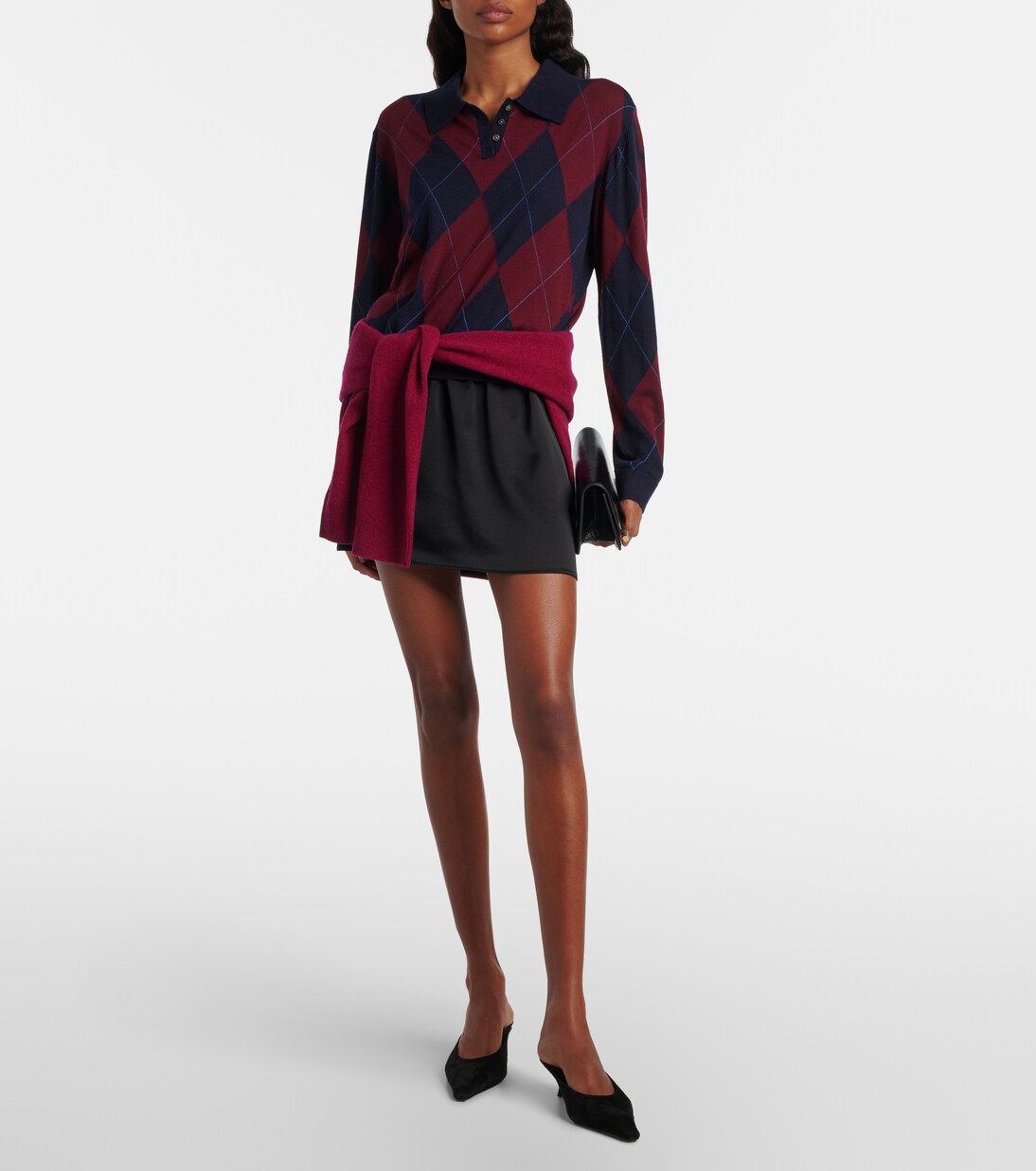 James argyle wool polo sweater  | Leset