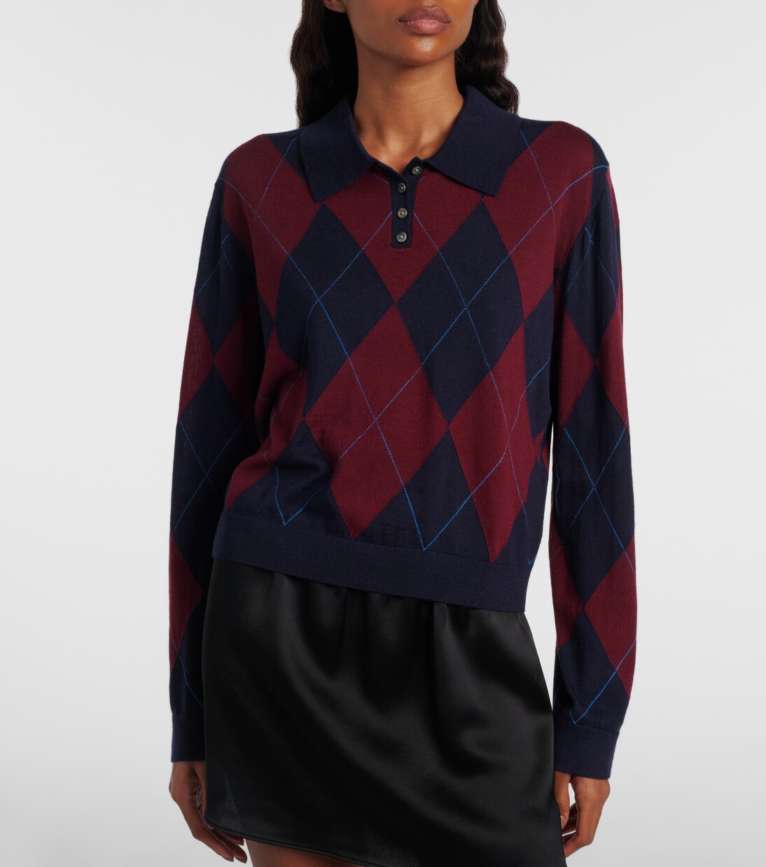 James argyle wool polo sweater  | Leset