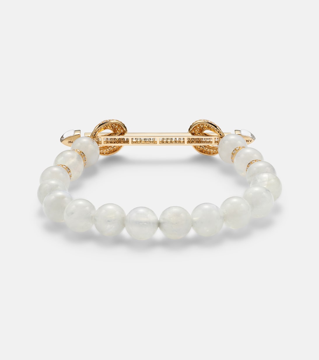 Jonc Chakra en or 18 ct, pierre de lune, diamants et quartz | Ananya