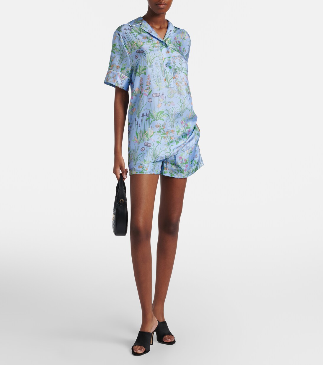 Floral silk satin shorts | Gucci