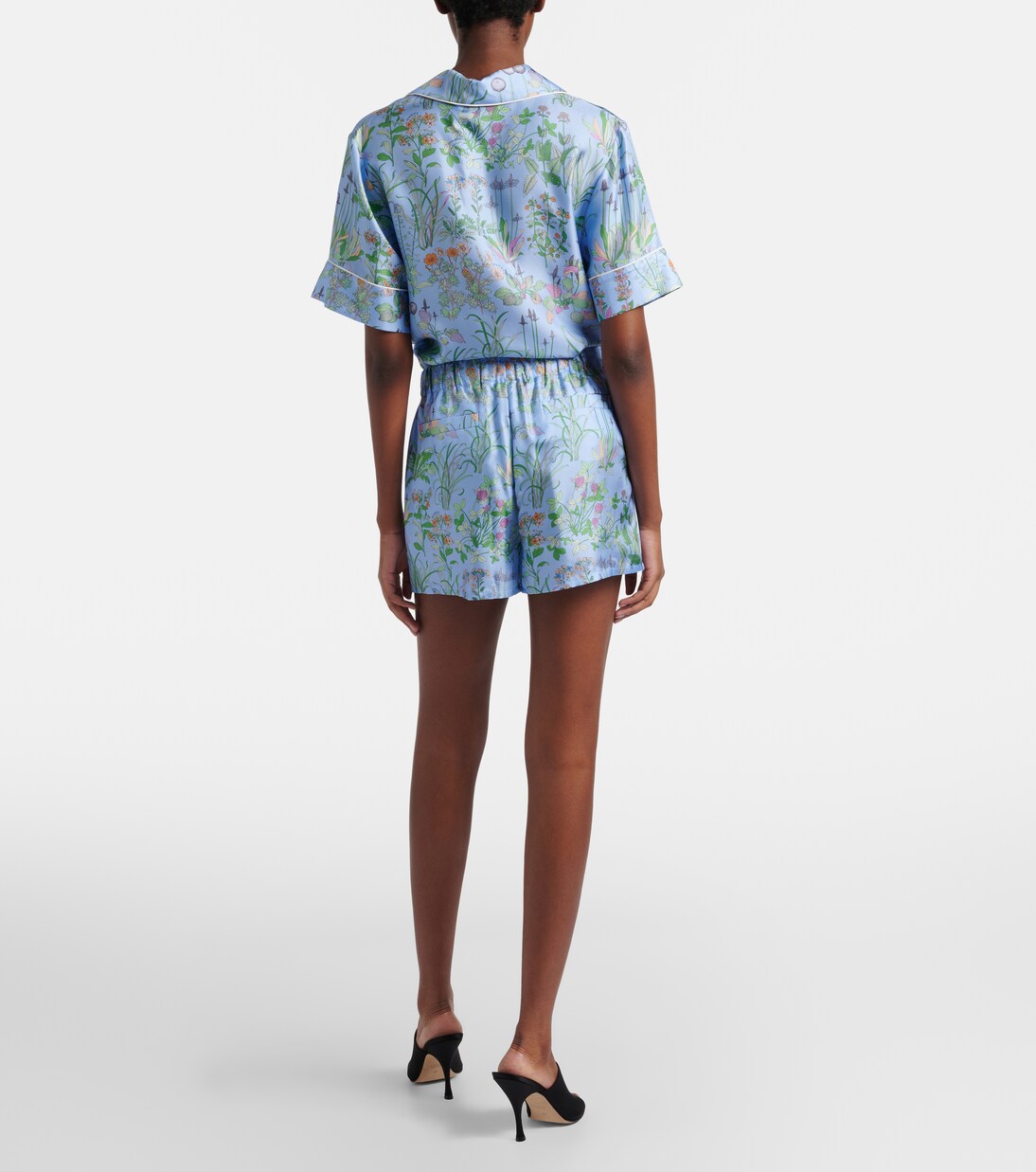 Floral silk satin shorts | Gucci