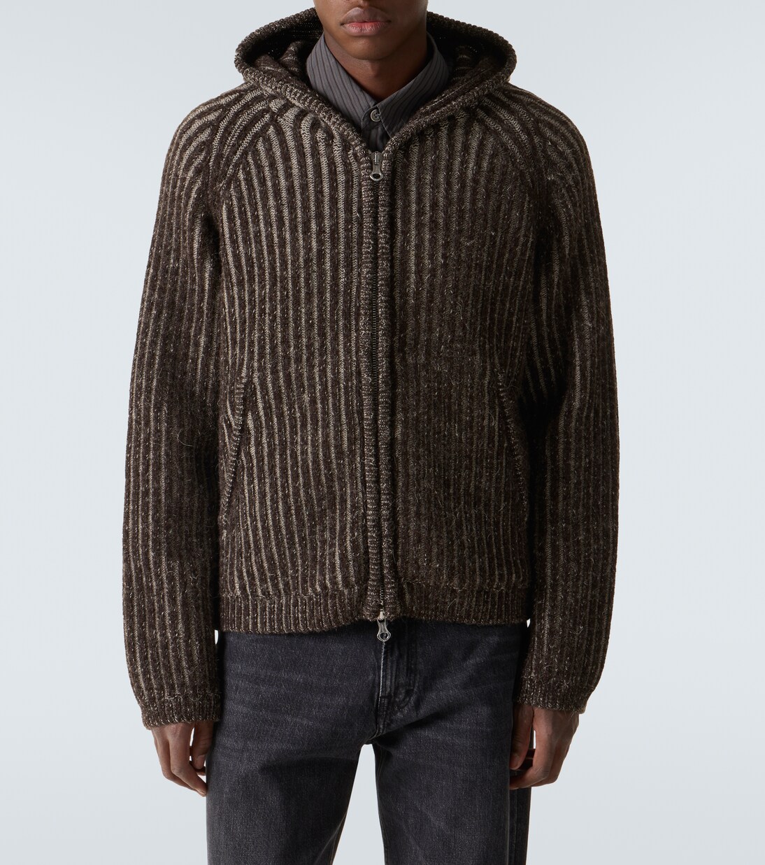 Kapuzenjacke Level aus Rippstrick | Our Legacy