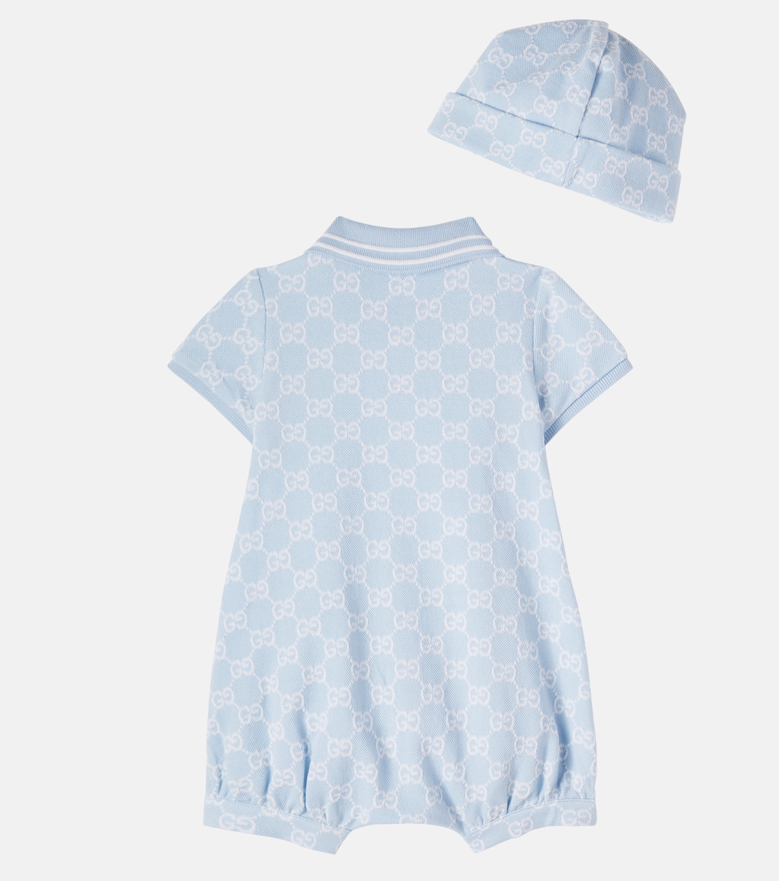Baby - Set tutina e berretto in cotone GG | Gucci Kids
