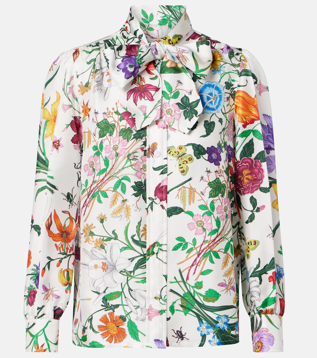 Chemise en sergé de soie à fleurs | Gucci