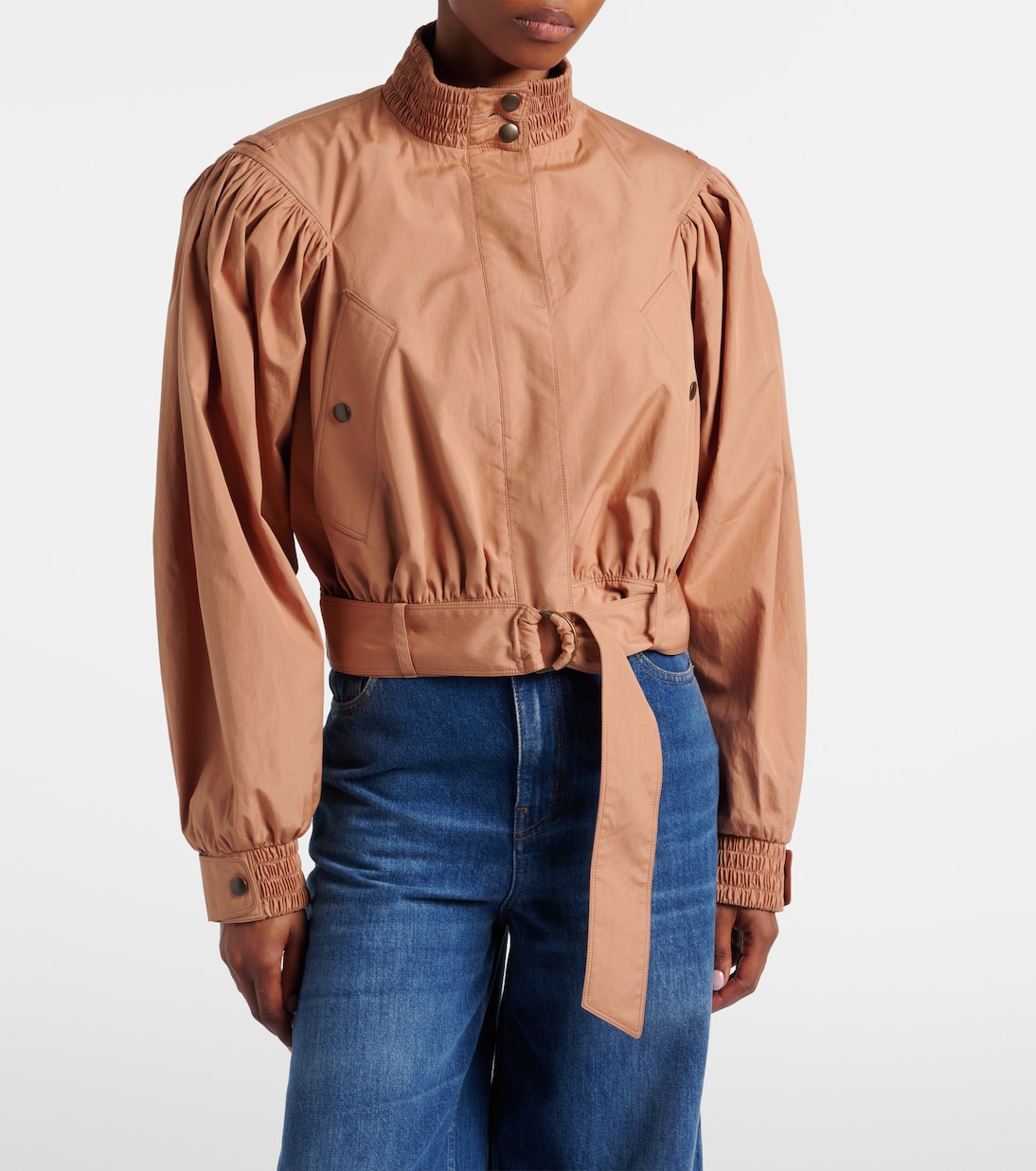 Gathered belted cotton poplin jacket | Chloé