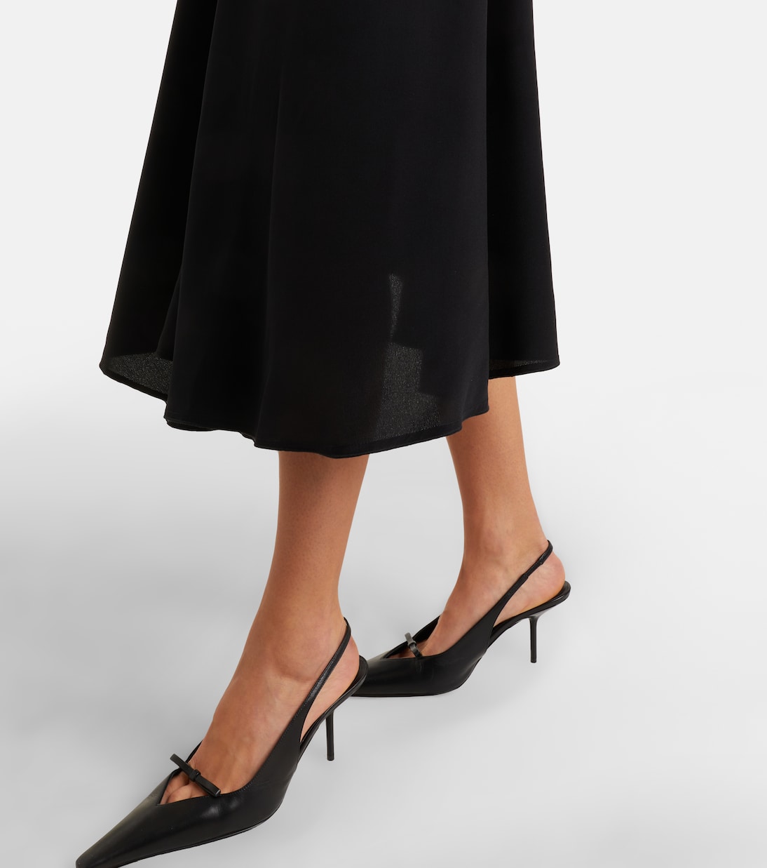 Lace-trimmed crêpe satin midi dress | Victoria Beckham