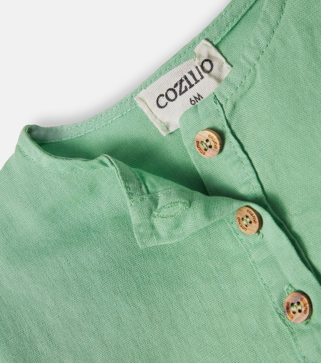 Baby Alder cotton and linen Henley shirt | Cozmo