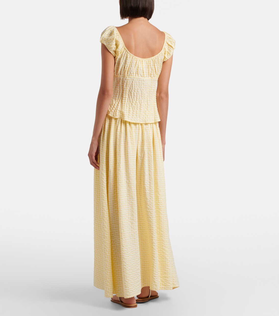 Millie gingham cotton maxi skirt | Montce