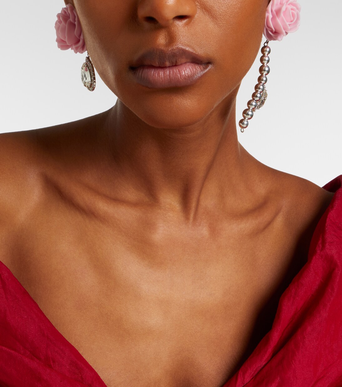 Rose embellished drop earrings | Magda Butrym