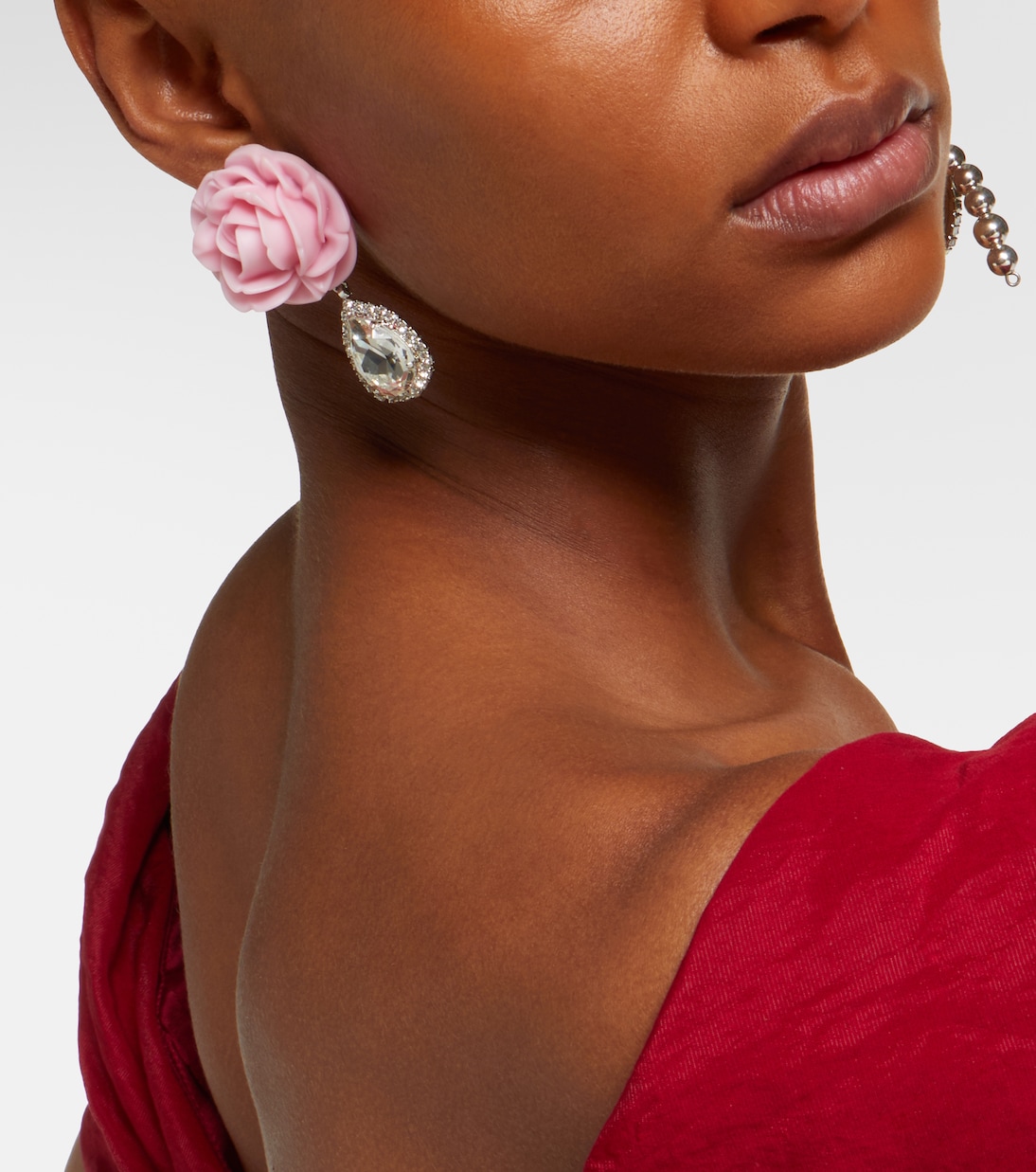 Rose embellished drop earrings | Magda Butrym