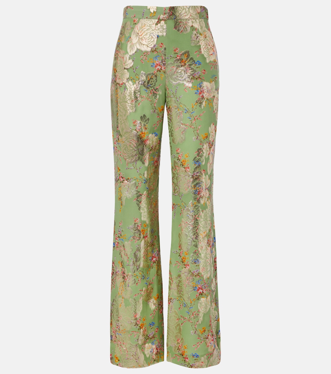 Fil coupé silk lamé flared pants | Valentino