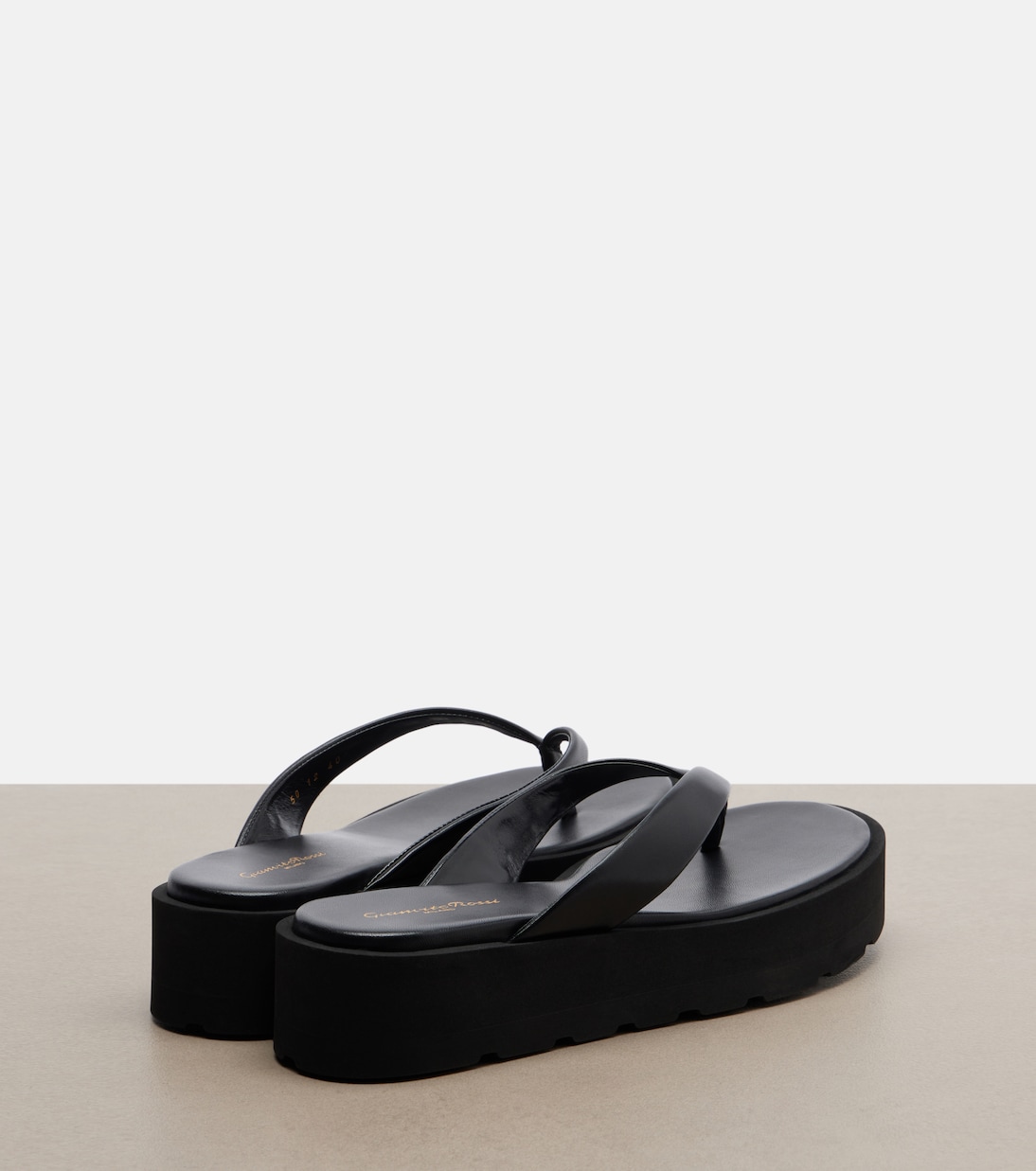 Leather platform thong sandals | Gianvito Rossi