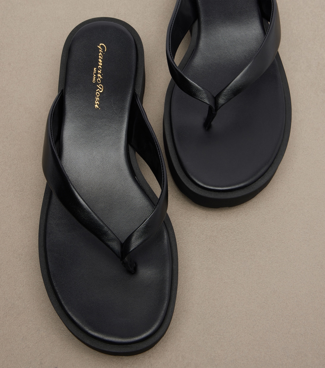 Leather platform thong sandals | Gianvito Rossi
