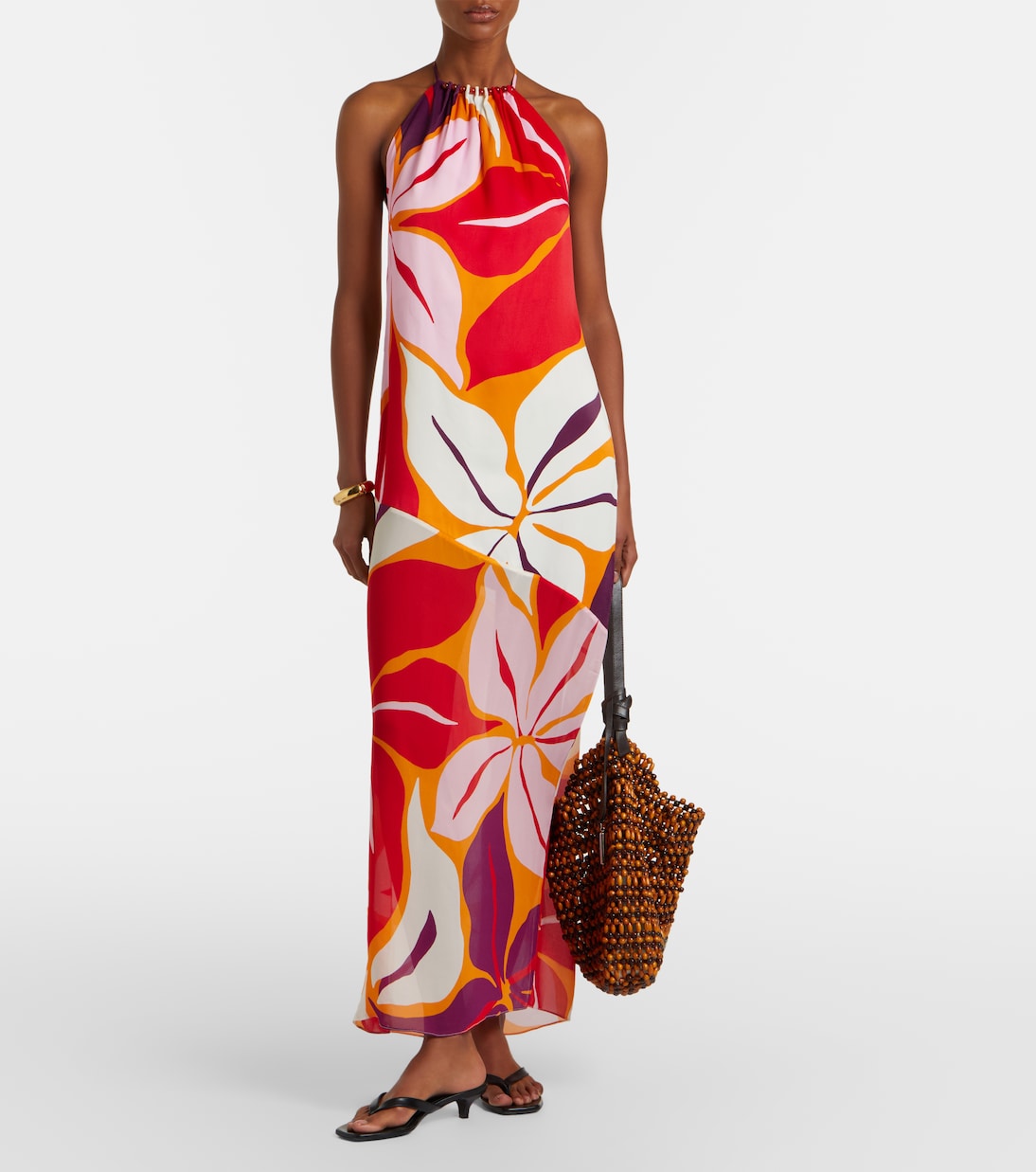 Accasia floral halterneck maxi dress | Cala de la Cruz