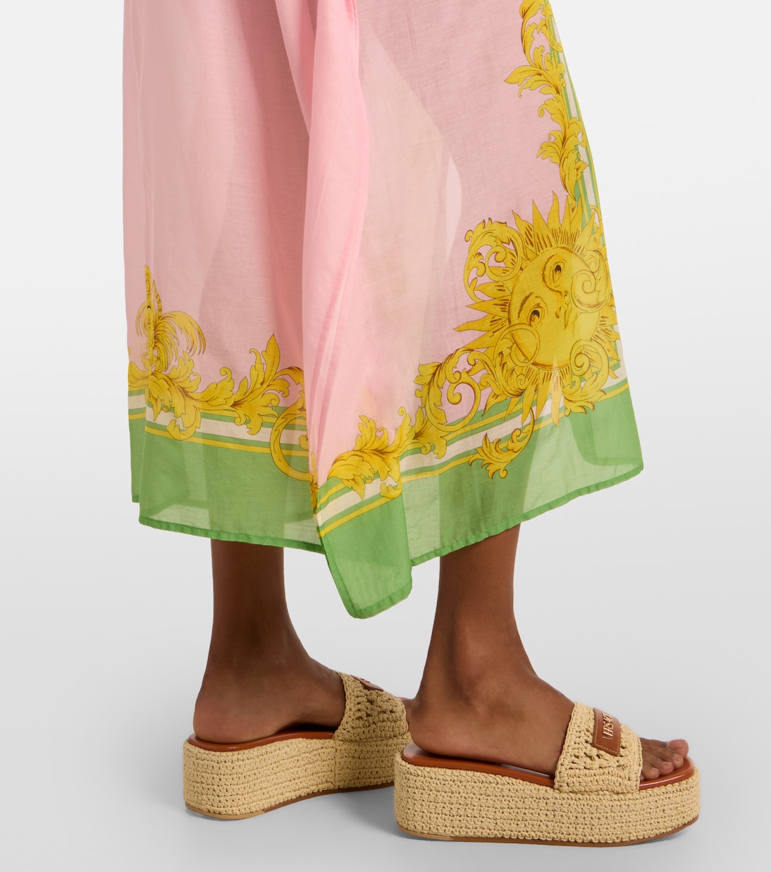 Printed cotton and silk voile kaftan | Versace