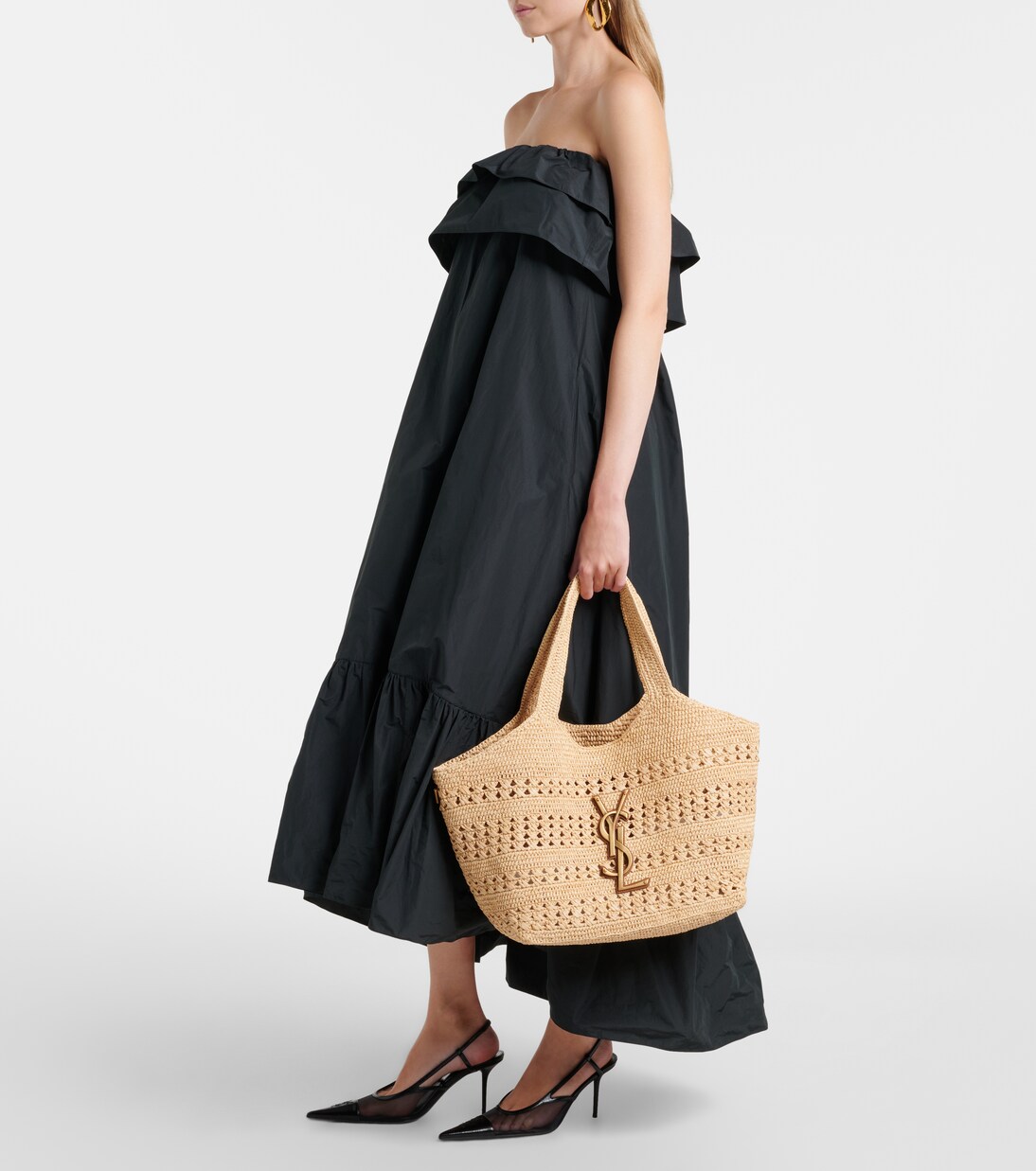 Tote Bag Icare Medium aus Raffiabast | Saint Laurent