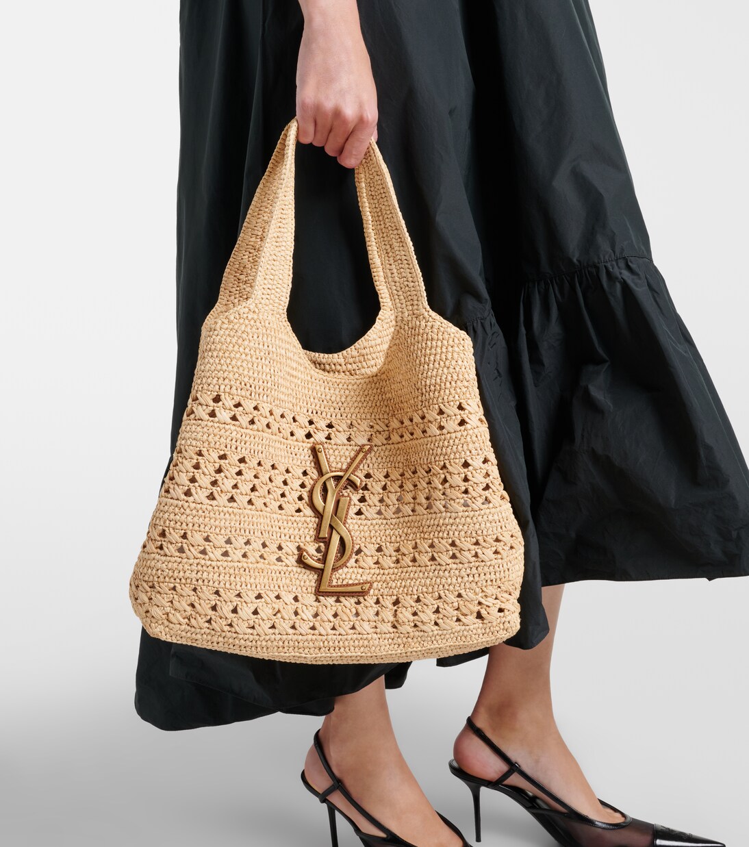 Tote Bag Icare Medium aus Raffiabast | Saint Laurent