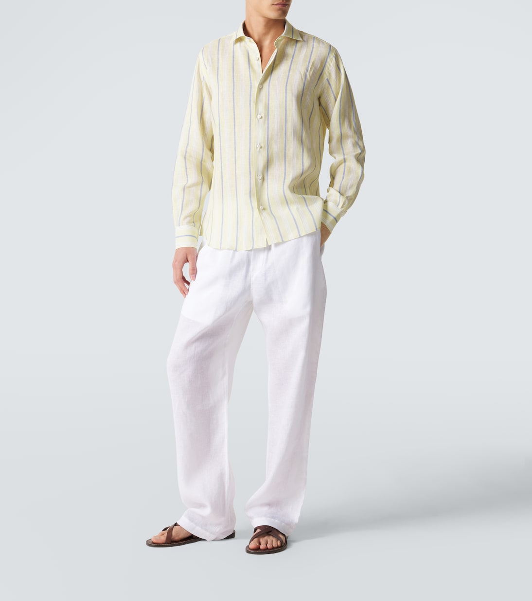 Camisa de lino a rayas | Fedeli