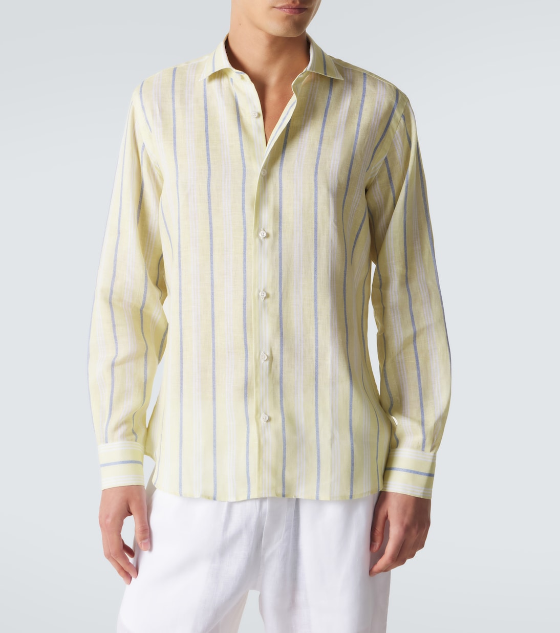 Camisa de lino a rayas | Fedeli