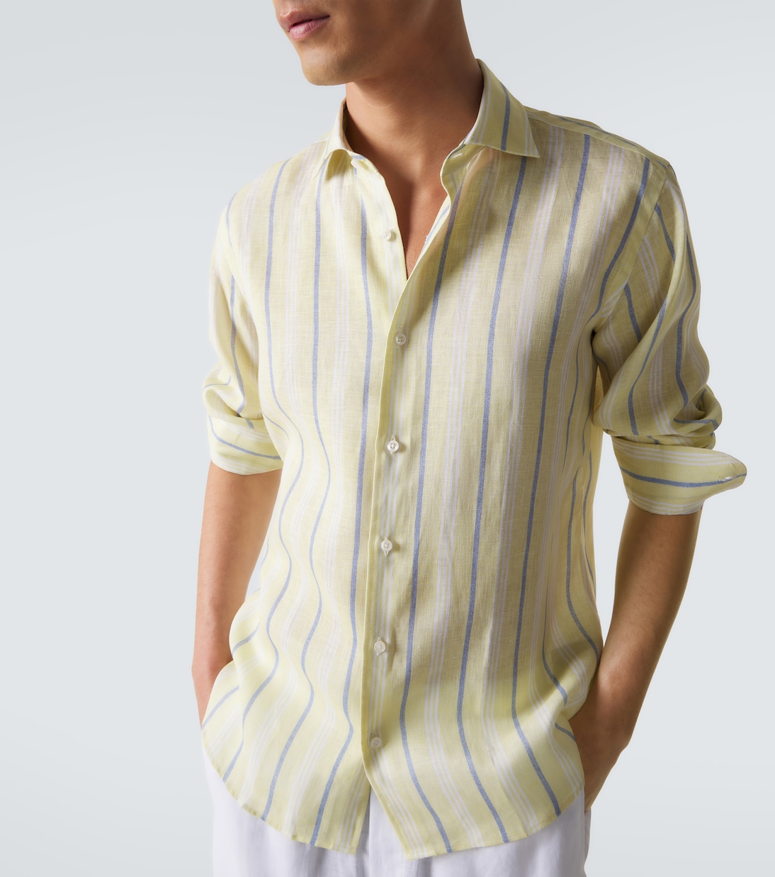 Camisa de lino a rayas | Fedeli