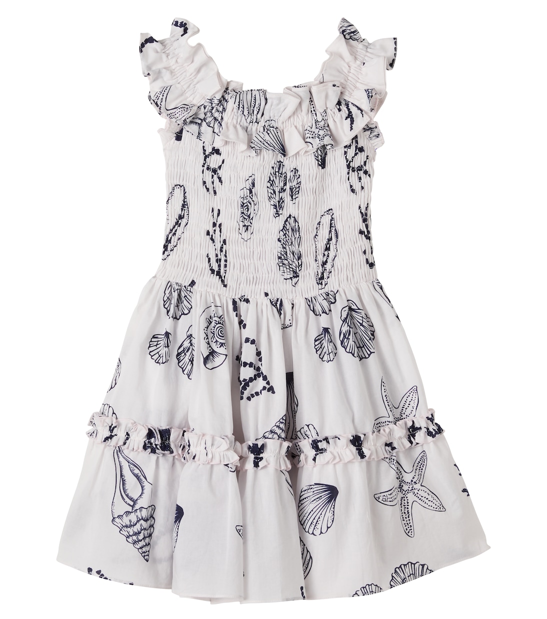 Amber printed ruffled cotton dress | Poupette St Barth Kids